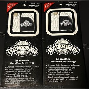 2- Men’s Reg right X-Large OnCourse All Weather Golf Gloves